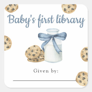 Milk and Cookies Baby's first library  Square Sticker