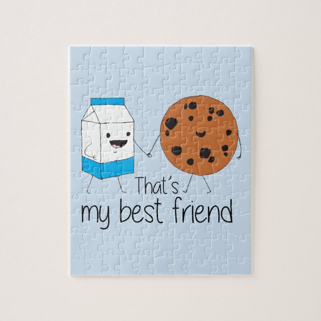 Milk and Cookies Best Friends BFF Friendship Art Jigsaw Puzzle (Vertical)