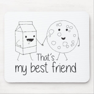 Milk and Cookies Best Friends BFF Friendship Art Mouse Mat