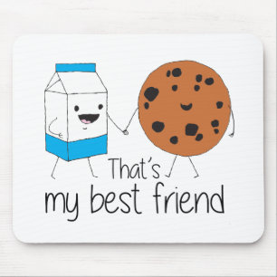 Milk and Cookies Best Friends BFF Friendship Art Mouse Mat