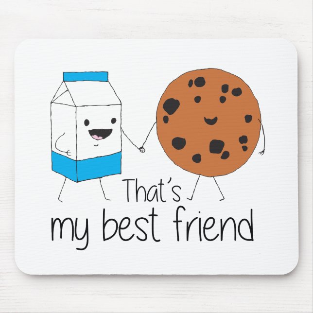 Milk and Cookies Best Friends BFF Friendship Art Mouse Mat (Front)