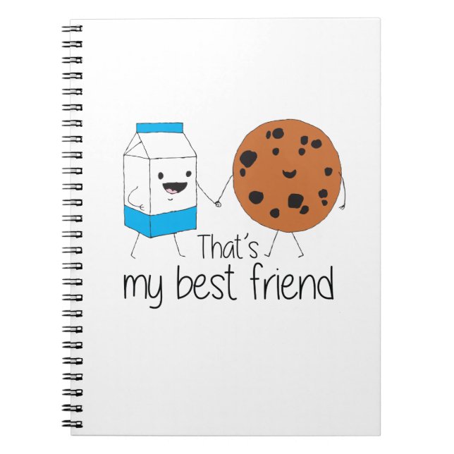 Milk and Cookies Best Friends BFF Friendship Art Notebook (Front)