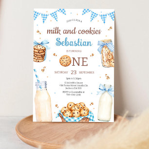 Milk and Cookies Birthday Invitation