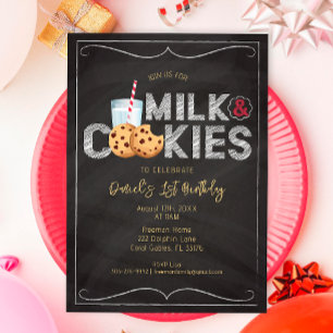 Milk and Cookies Birthday Invitation – Sweet Cooki