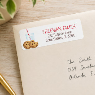 Milk and Cookies Birthday Party Address Label   Ch