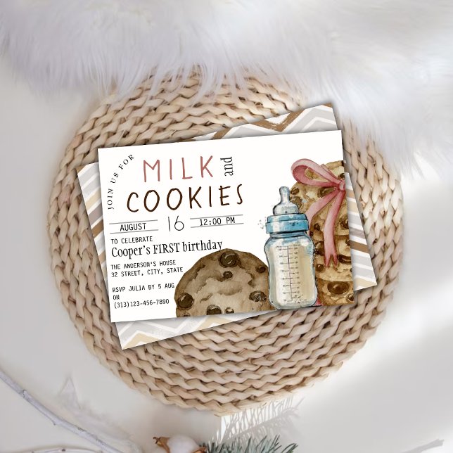 Milk and Cookies Birthday Party Invitation (Creator Uploaded)