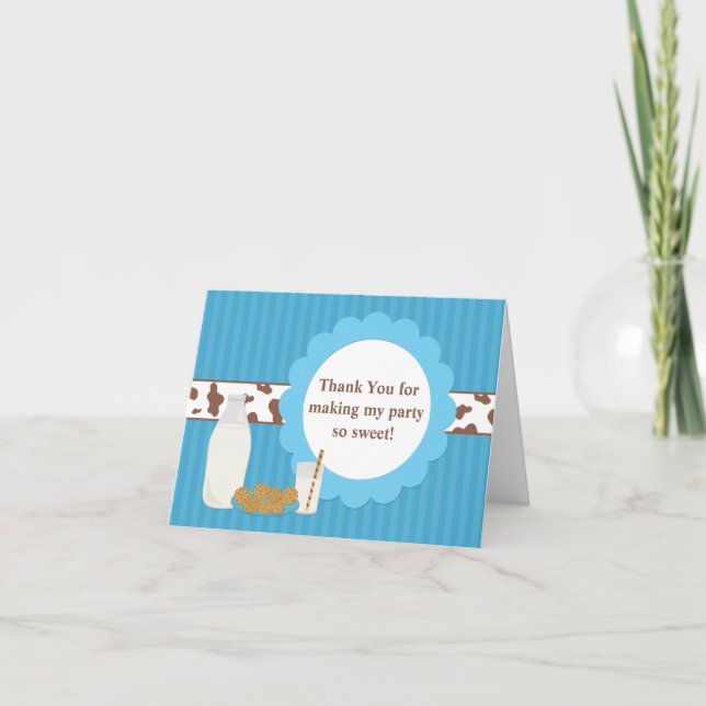 Milk and Cookies Birthday Party Thank You (Front)