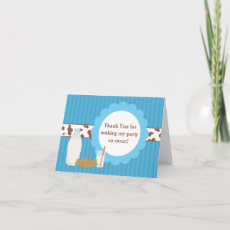 Milk and Cookies Birthday Party Thank You Card