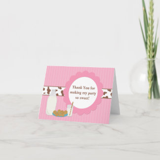 Milk and Cookies Birthday Party Thank You Card