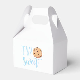 Milk and Cookies blue 2nd Birthday two sweet Favour Box