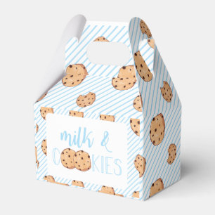 Milk and Cookies blue Birthday Party Favour Box