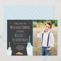 Milk and Cookies Blue Boy Birthday Party