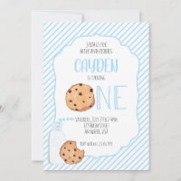 Milk and Cookies blue boy first Birthday