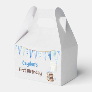 Milk and Cookies Boy First Birthday Party Favour Box
