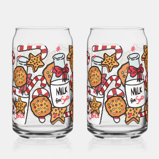 Milk and Cookies  Can Glass