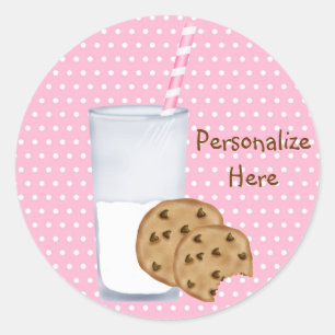 milk and cookies classic round sticker
