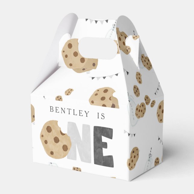 Milk and Cookies First Birthday Favour Box (Front Side)