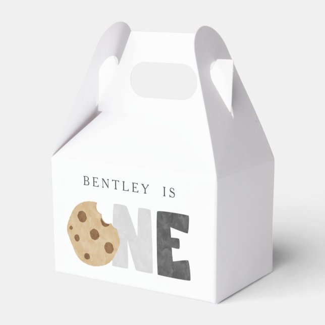 Milk and Cookies First Birthday Favour Box (Front Side)