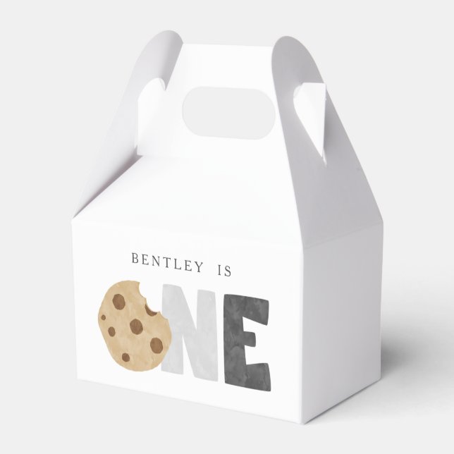 Milk and Cookies First Birthday Favour Box (Front Side)