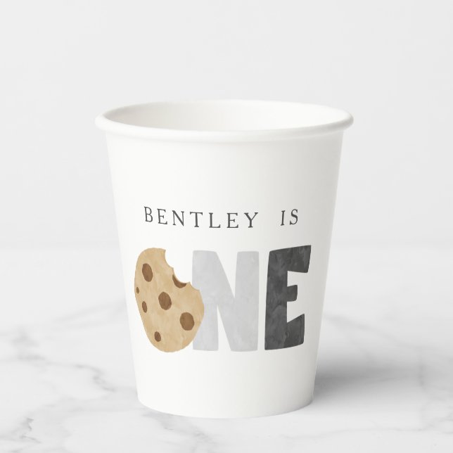 Milk and Cookies First Birthday Paper Cups (Front)