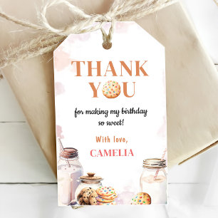 Milk and Cookies First Birthday Party Gift Tags