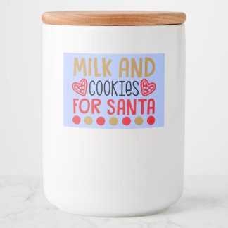 Milk and Cookies for Santa Container Jar Label