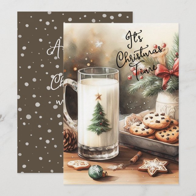 Milk and Cookies for Santa Holiday Card (Front/Back)