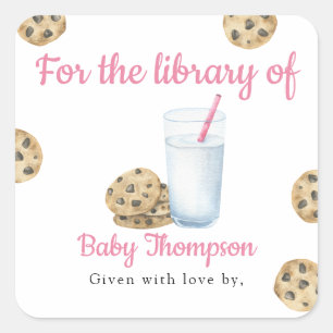 Milk and Cookies For the library of Square Sticker