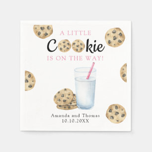 Milk and Cookies Girl Baby shower Napkin