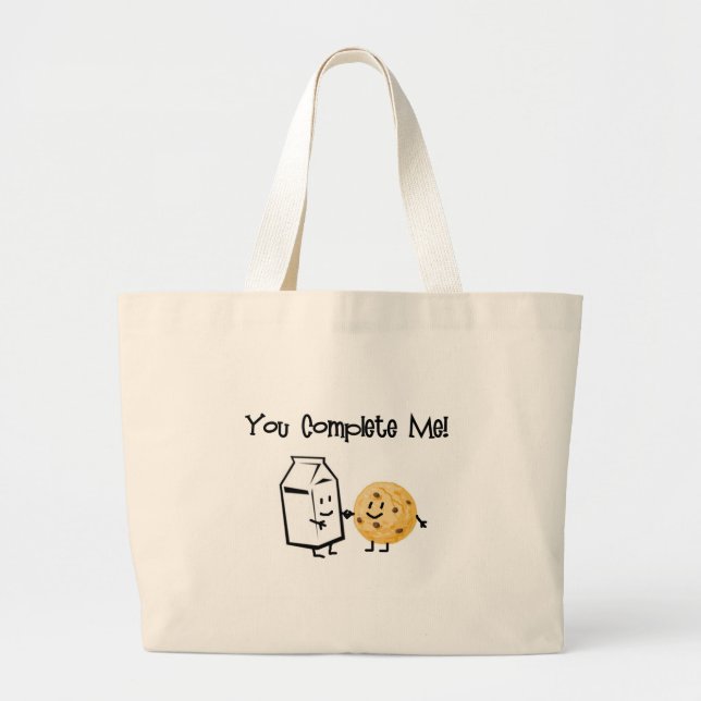 Milk and Cookies Large Tote Bag (Front)
