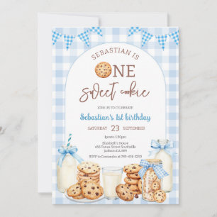 Milk and Cookies One Sweet Cookie 1st Birthday Invitation