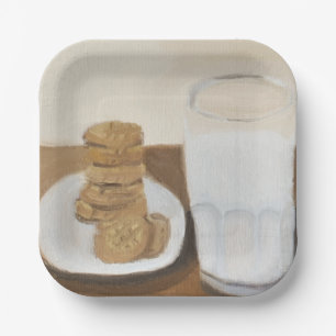 Milk and Cookies Paper Plate