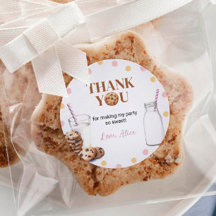 Milk And Cookies Sticker Labels Birthday Party