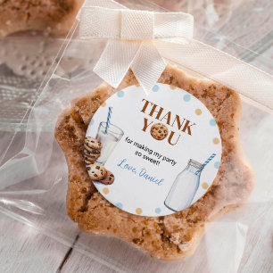 Milk And Cookies Sticker Labels Birthday Party