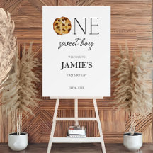 Milk and Cookies Sweet One Boy Birthday