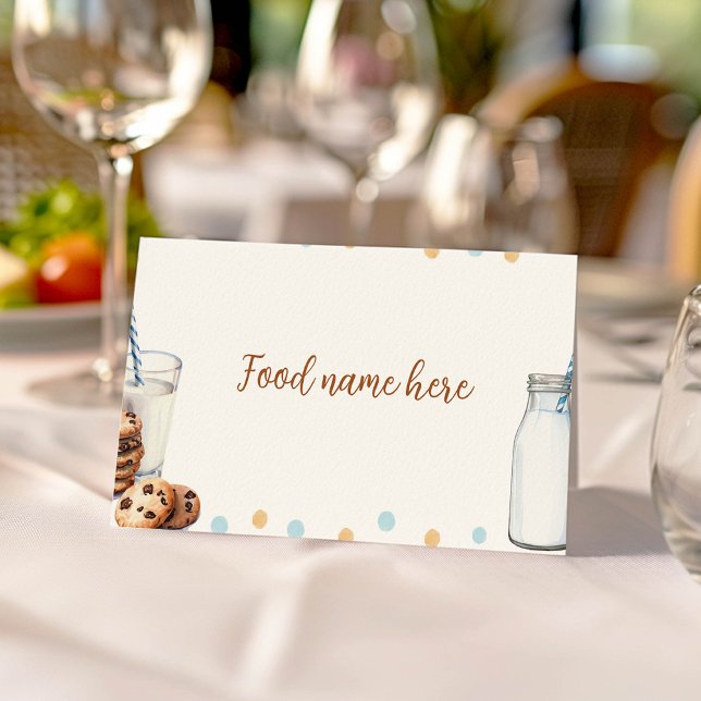 Milk And Cookies Tent Place Card Birthday Party (Creator Uploaded)