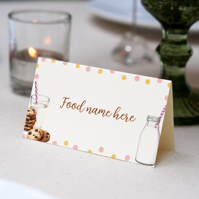 Milk And Cookies Tent Place Card Birthday Party (Creator Uploaded)