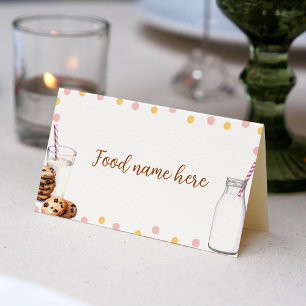 Milk And Cookies Tent Place Card Birthday Party