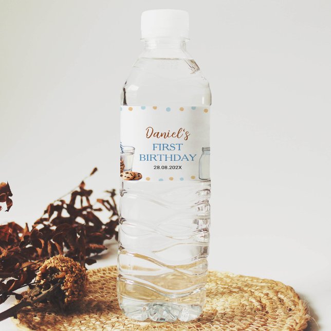 Milk And Cookies Water Bottle Label Birthday Party (Creator Uploaded)