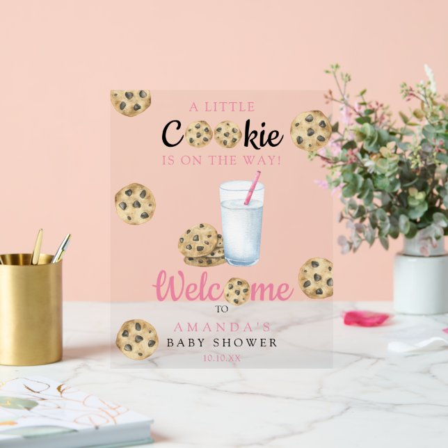Milk And Cookies Welcome Baby shower party Acrylic Sign (Wedding)
