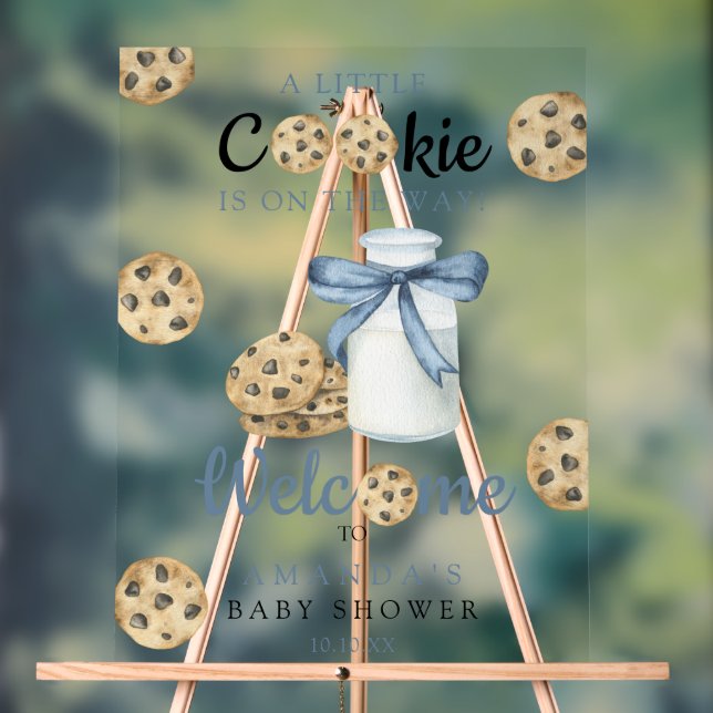 Milk And Cookies Welcome Baby shower party Acrylic Sign (Neutral)