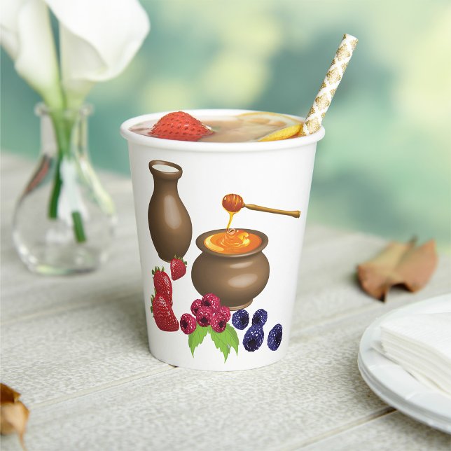 Milk and Honey with Berries Rustic Food Paper Cups (Creator Uploaded)