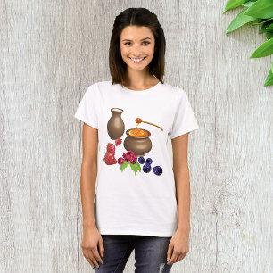 Milk and Honey with Berries Rustic Food T-Shirt