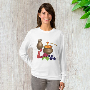 Milk and Honey with Berries Rustic Food T-Shirt