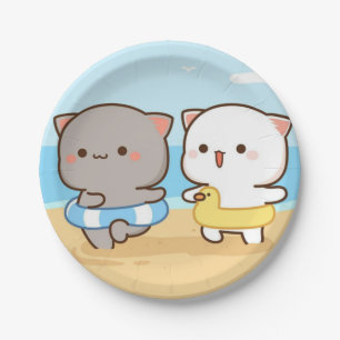 Milk and Mocha Cute Summer Paper Plate