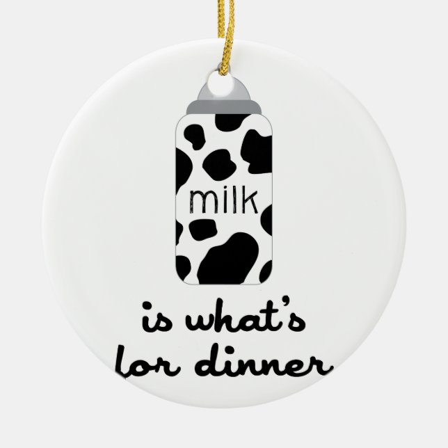Milk Baby Bottle Ceramic Tree Decoration (Front)