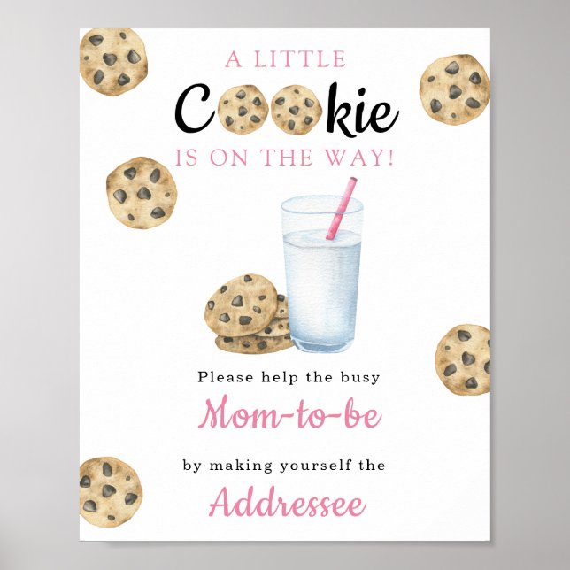 Milk baby shower Mum to be addressee Poster (Front)