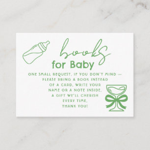 Milk Bottle and Champagne Books For Baby Request Enclosure Card
