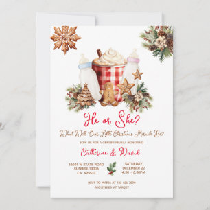 Milk Bottle Christmas Gender Reveal Invitation