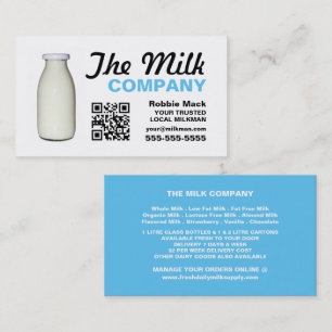 Milk Bottle Design, Milkman/Woman Delivery Business Card